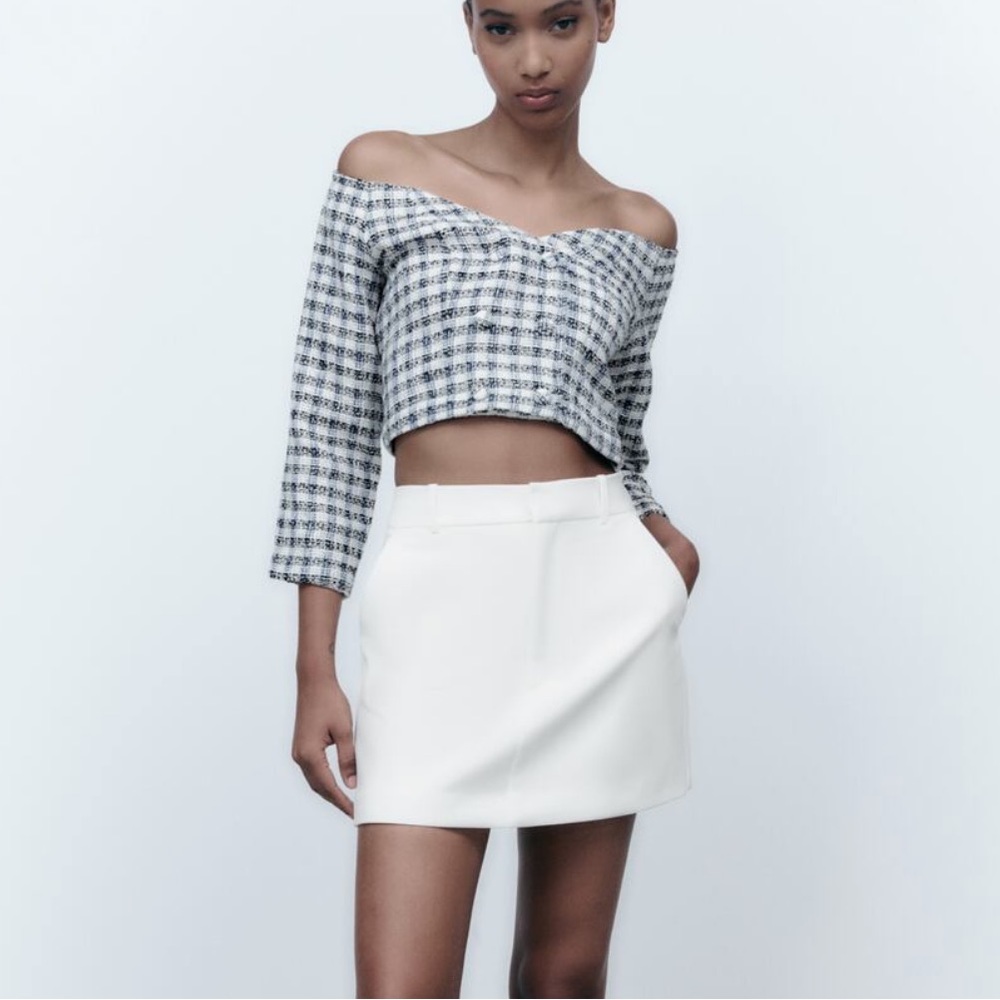 Women tweed TEXTURED TOP